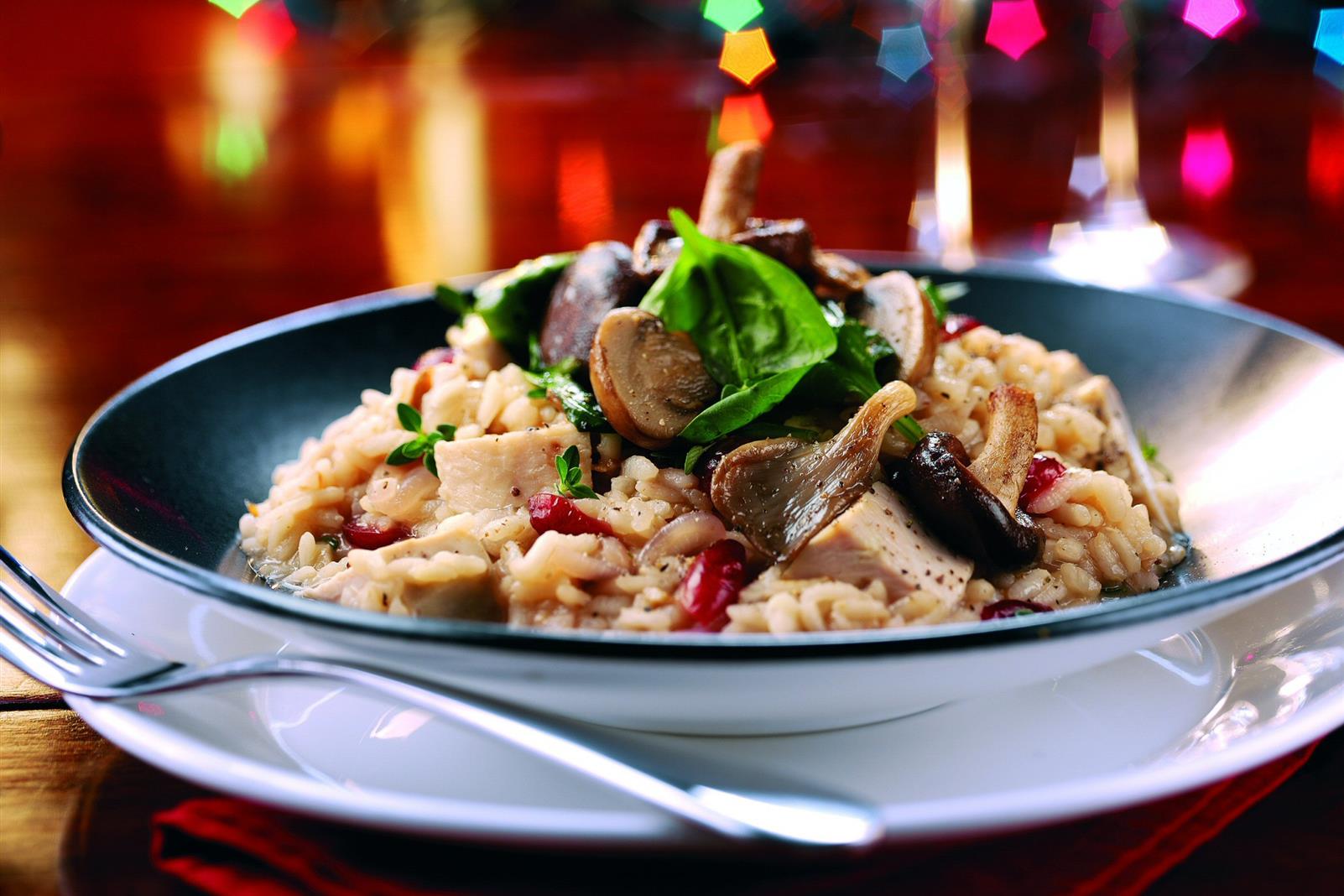 Cranberry Turkey and Spinach Risotto