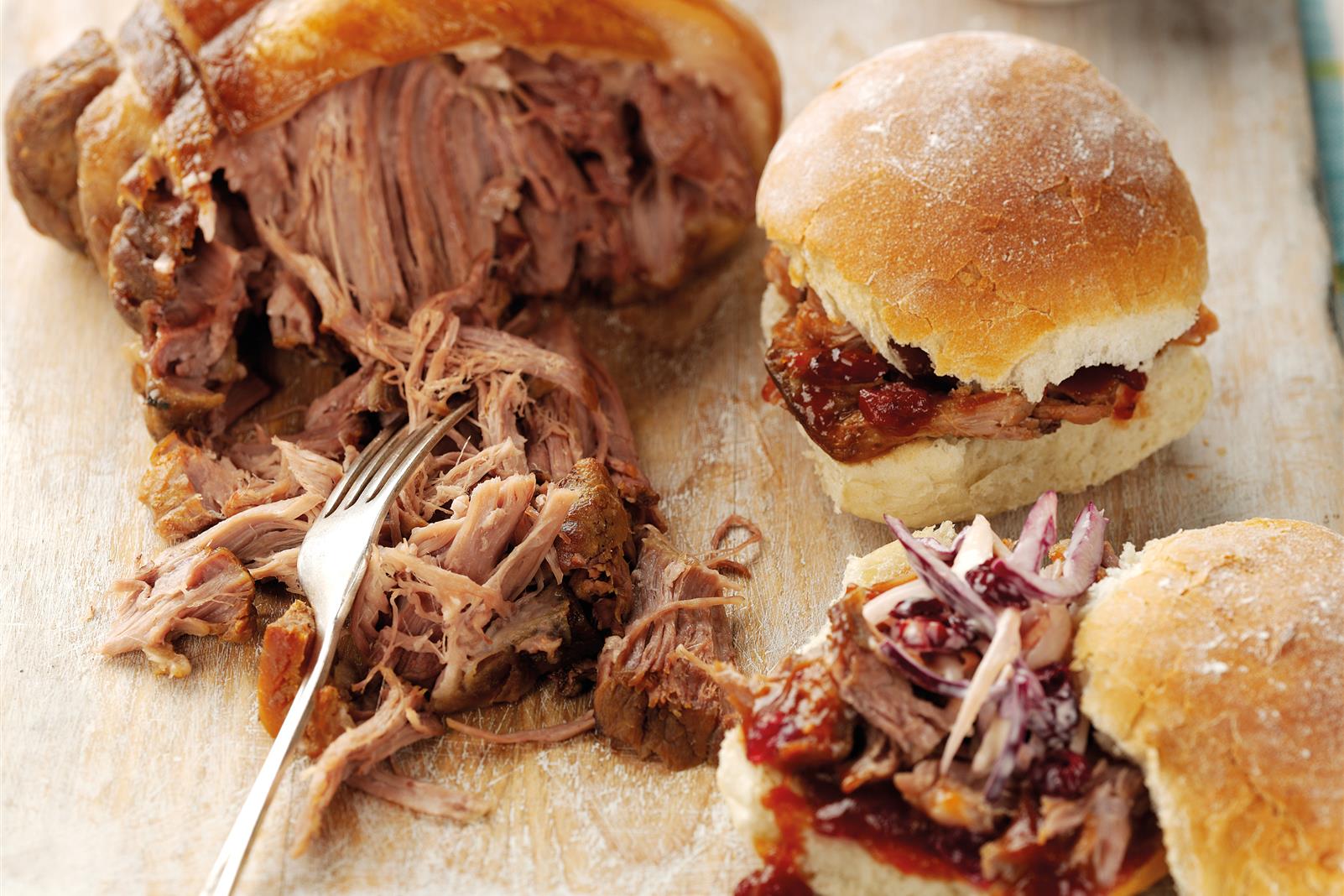 Slow Cooked Sweet and Smokey Barbecue Pulled Pork Sandwiches